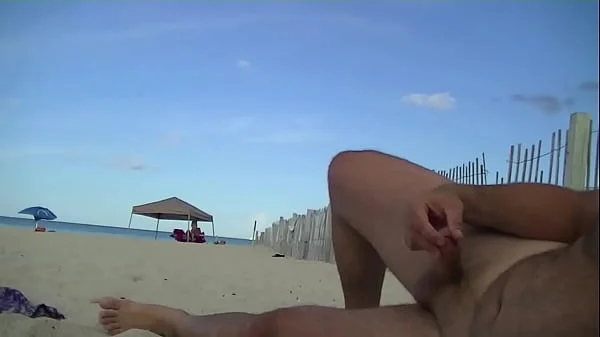 Nude Beach Voyeurs Jerking Off #2 - Husband Films Big Black Cock And Little White Cock Nude Beach Voyeur Looking At His Wife While Jerking Off And Cumming In Public!