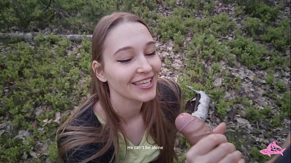 Sexy nymphomaniac in the forest made me cum in her mouth