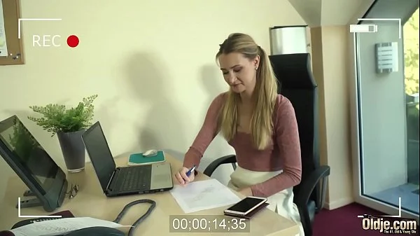 Young Intern ravaged by old guy cock in the office