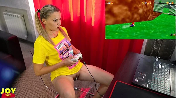 Letsplay Retro Game With Remote Vibrator in My Pussy - OrgasMario By Letty Black