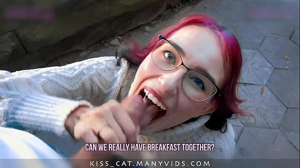 KISSCAT Love Breakfast with Sausage - Public Agent Pickup Russian Student for Outdoor Sex