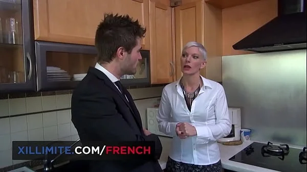 Sexy short hair milf gets sodomized in her kitchen